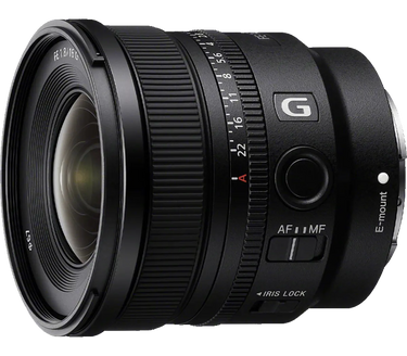 Sony FE 16mm F1.8 G lens, side view - Camera West