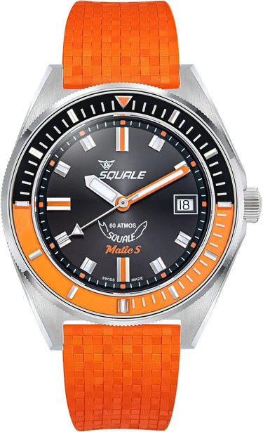 Matic S Orange on Mosaic Rubber Strap - MATICBKOBK.MROR