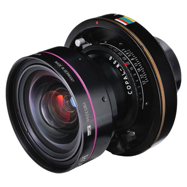 Arca Swiss Apo Sironar Digital HR 28mm three-quarter front view with serial number and Copal shutter scale
