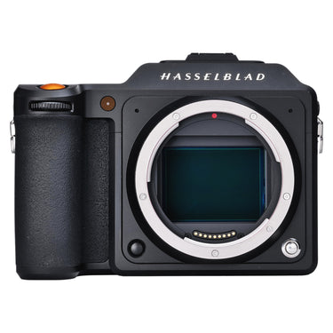Hasselblad X2D 100C front view with bare lens mount and sensor exposed