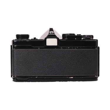 Olympus OM-1 black rear view with film door closed