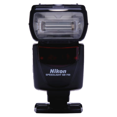 Nikon SB-700 Speedlight front view with flash head raised