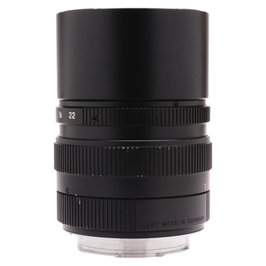 Leica 90mm f2.8 Elmarit-M lens side view showing Lens Made in Germany engraving