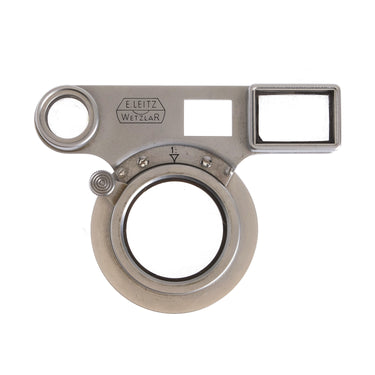 Leica SOOKY-M front view showing E.Leitz Wetzlar engraving, magnifier eyepiece, viewfinder window and lens mount