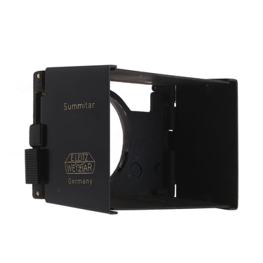 Leica SOOPD Summitar hood, opposite side view with Summitar engraving and open interior