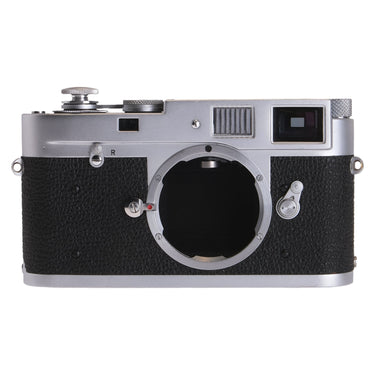 Leica M2 front view with bare lens mount and rangefinder windows