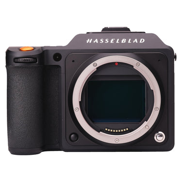 Hasselblad X2D 100C front view with bare X mount and exposed sensor