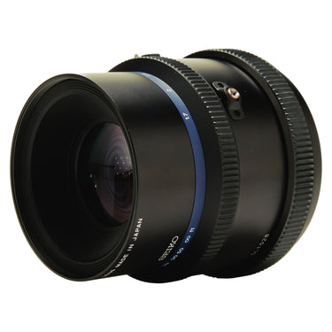 Mamiya Sekor Z 180mm f4.5 L side view showing Seiko shutter and serial SL1028