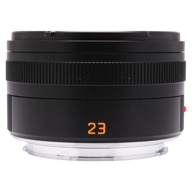 Leica Summicron-TL 23mm f2 side view showing focus ring and orange 23 marking