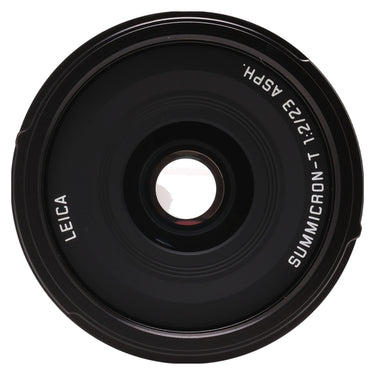 Leica Summicron-TL 23mm f2 front element with Summicron-T 1:2/23 ASPH engraving
