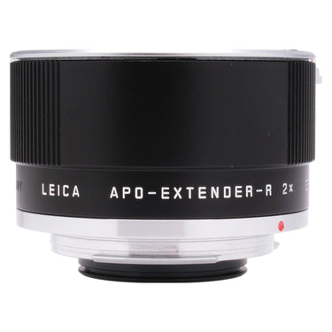 Leica APO-Extender-R 2x side view showing model engraving and chrome mount ring