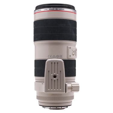 Canon EF 70-200mm f2.8 L IS II USM rear side showing serial number and tripod collar foot