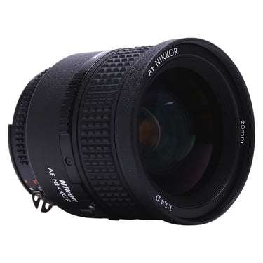 Nikon 28mm f1.4 D angled view of barrel and front glass