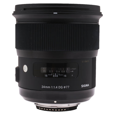 Sigma 24mm f1.4 DG Art front barrel with distance scale and serial number