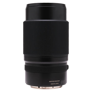 Fujifilm GF 120mm F4 Macro rear standing view with serial and Made in Japan engraving