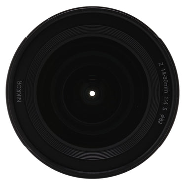 Nikon Z 14-30mm f4 S front element with NIKKOR and 82mm filter markings