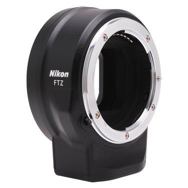 Nikon FTZ mount adapter Z-mount camera side with bare bayonet and FTZ logo
