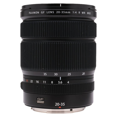 Fujifilm GF 20-35mm f4 R WR front barrel with focal length and aperture markings