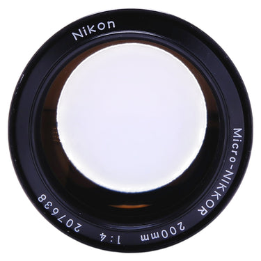Nikon Micro-Nikkor 200mm f4 front element with engraving and serial 207638
