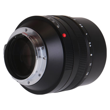 Leica Noctilux-M 50mm f0.95 angled rear view showing bayonet mount and rear element