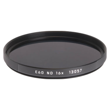 Leica E60 ND 16x filter angled view showing E60 ND 16x 13057 engraving on ring