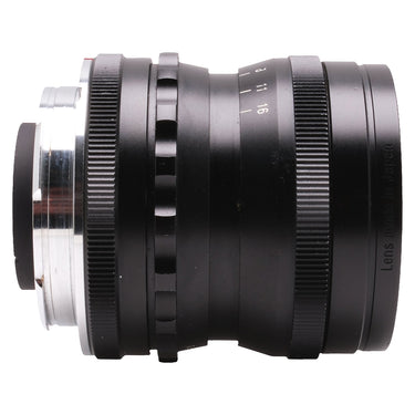 Voigtländer 35mm f1.7 Ultron side profile showing focus scale and made in Japan marking