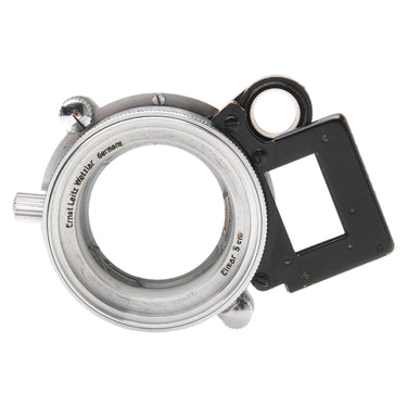 Leica NOOKY close-up adapter, mount opening with Ernst Leitz Wetzlar Elmar 5cm engraving and black finder frame