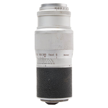 Leica 13.5cm f4.5 Hektor lens side view with aperture and depth of field scales