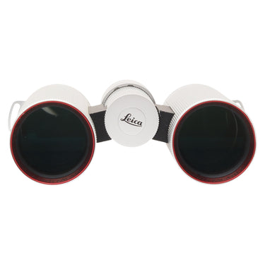 Leica Ultravid Zagato binoculars, objective lenses with red trim rings and Leica logo