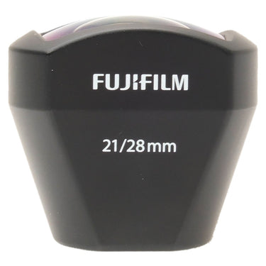 Fujifilm VF-X21 optical viewfinder front view with FUJIFILM logo and 21/28mm marking