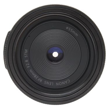 Canon RF 28mm F2.8 STM front element and 55mm filter thread