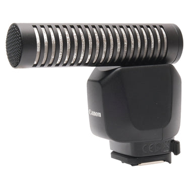Canon DM-E1D microphone side view with Canon logo