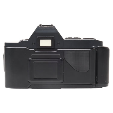 Canon T70 rear view with viewfinder eyepiece and film door