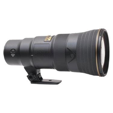 Nikon 500mm f5.6E PF side view with tripod foot and front element