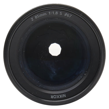 Nikon Z 85mm f1.8 S front element and 67mm NIKKOR filter ring