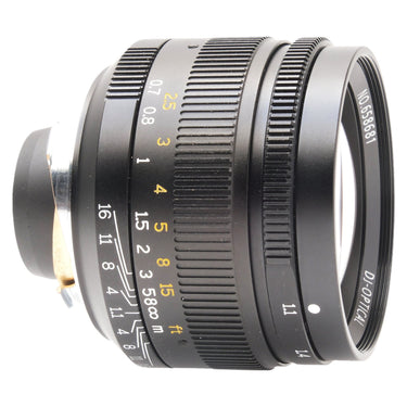 7Artisans 50mm f1.1 side view of the focus and aperture rings