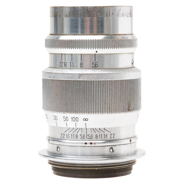 Chiyoko Tele Rokkor 11cm f5.6 lens front section with aperture and distance scales