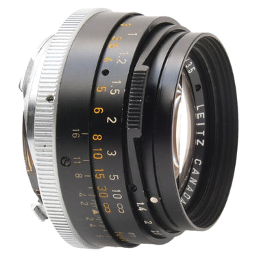 Leica 35mm f1.4 Summilux side view of focus and aperture scale rings