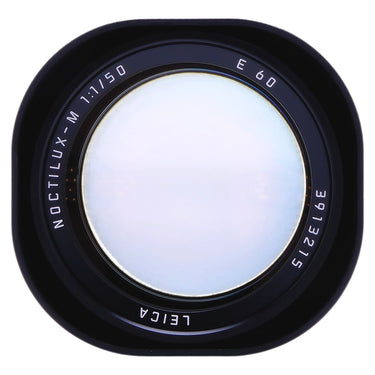 Leica 50mm f1 Noctilux-M front element showing E60 marking and serial number 3913215