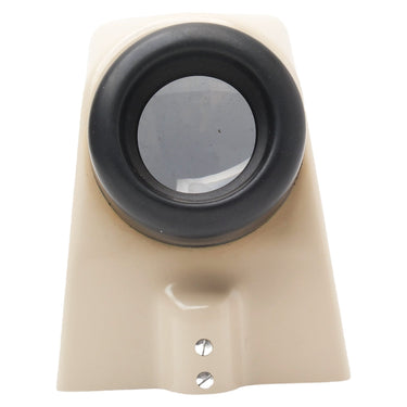 Linhof 2X3 tan right angle viewfinder, top view looking down into the eyepiece and glass