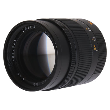 Leica Summarit-M 90mm f2.5 angled front view showing name ring and serial 4054546