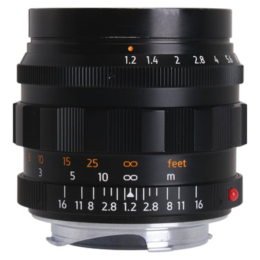 Light Lens Lab 50mm f1.2 side view showing aperture and depth-of-field scales