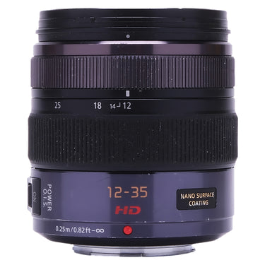 Panasonic Lumix G 12-35mm f2.8 front barrel and filter ring, top view