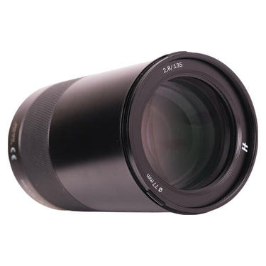 Hasselblad XCD 135mm f2.8 lens angled view of front element and body