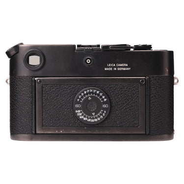 Leica M6 TTL rear showing viewfinder eyepiece and ISO film reminder dial
