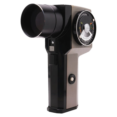 Pentax Spotmeter V Zone VI front view showing lens tube and ASA/DIN calculator dial