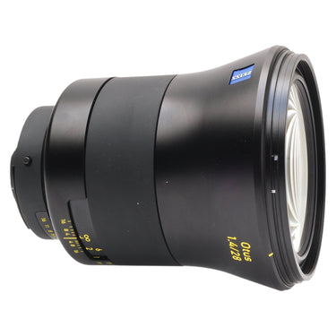 Zeiss Otus 1.4/28 side view with ZEISS logo and front element