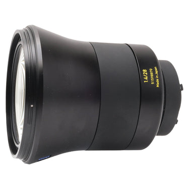 Zeiss Otus 1.4/28 side view showing serial 51598870 and Made in Japan