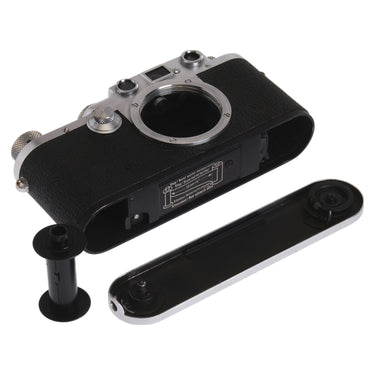 Leica IIIf with baseplate removed and take-up spool