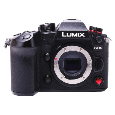 Panasonic Lumix GH6 front view with bare lens mount and exposed sensor